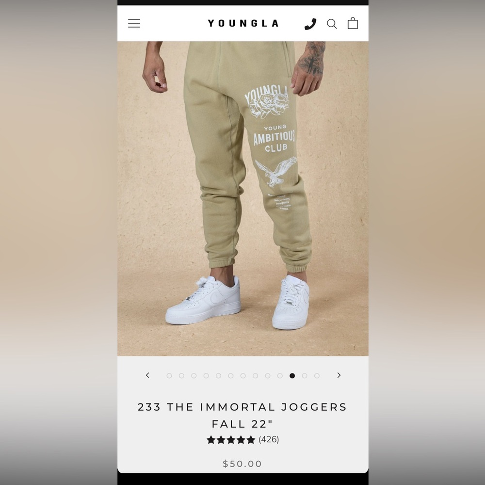 Youngla - Joggers - TAN // Size Large
